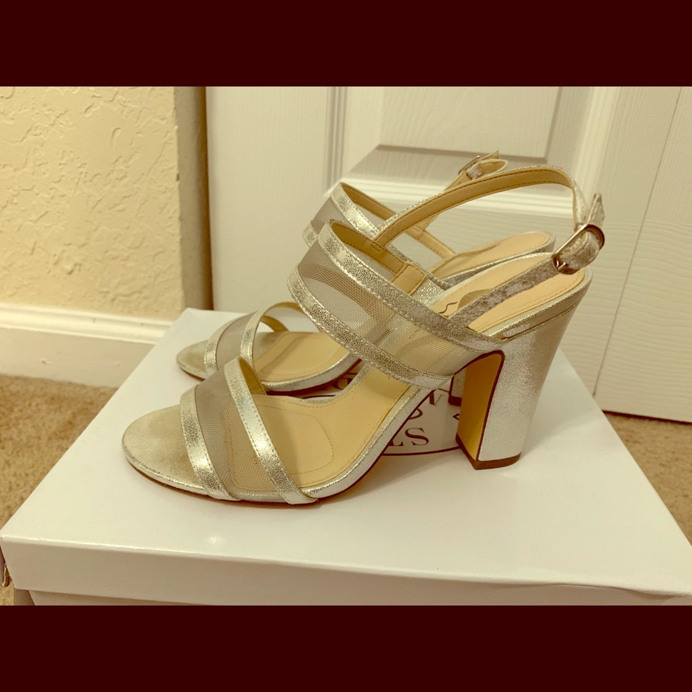 Silver wedding heels
